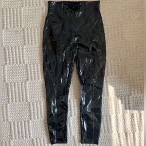 Black High-Waisted Faux Leather Pants
